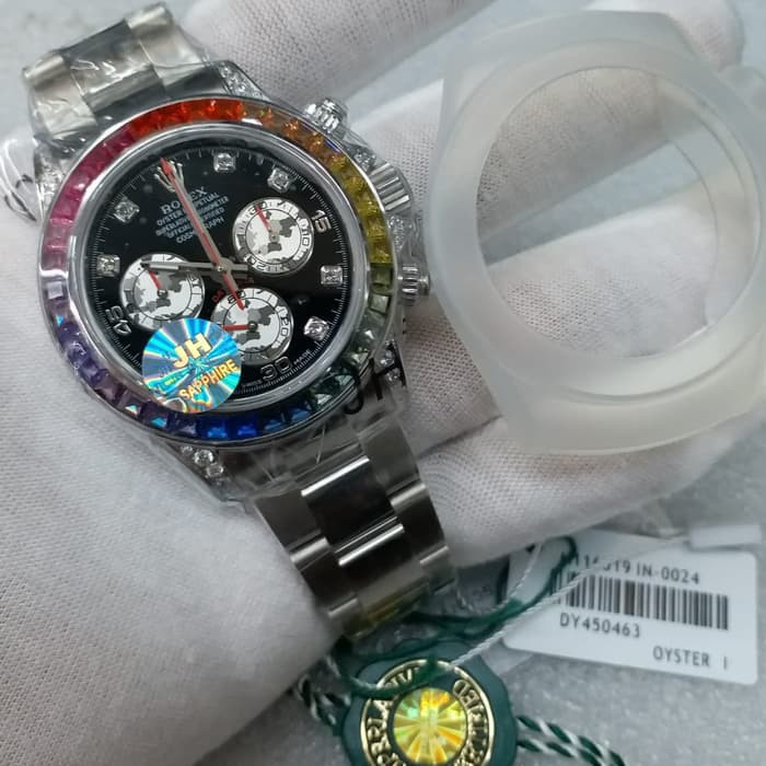 Rolex Daytona Rainbow Silver Diamond JH Best Clone 1:1 SWISS ETA AR