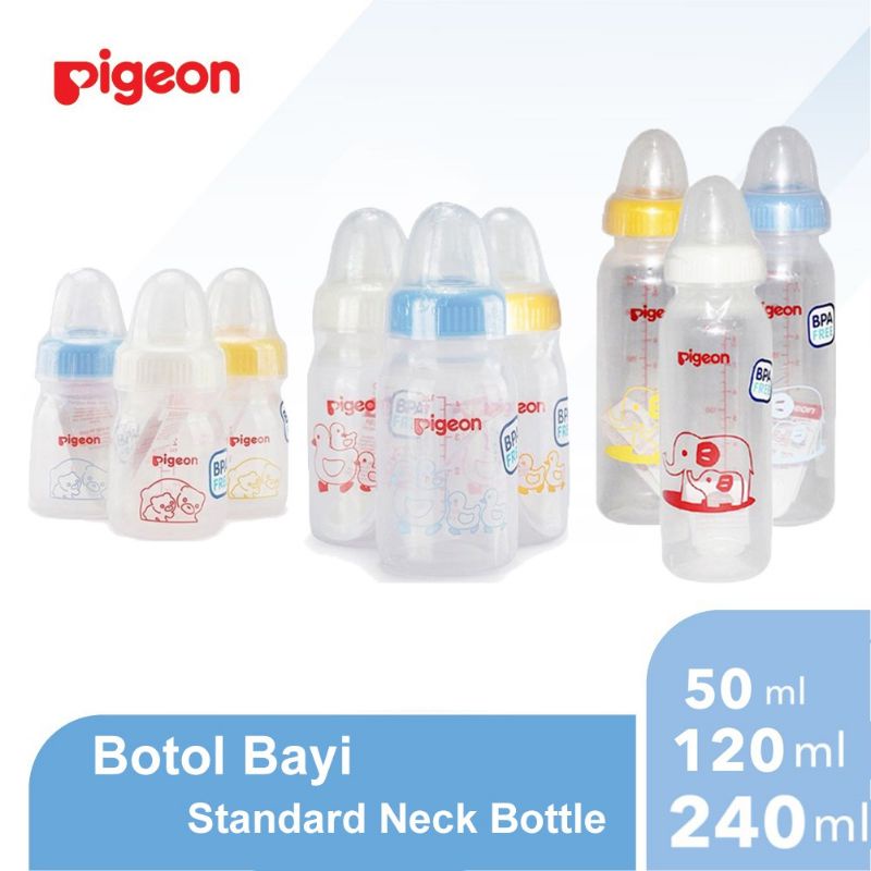 Pigeon Bottle Standard | Botol Susu Bayi Pigeon Anti Sedak 50ml , 120ml dan 240ml