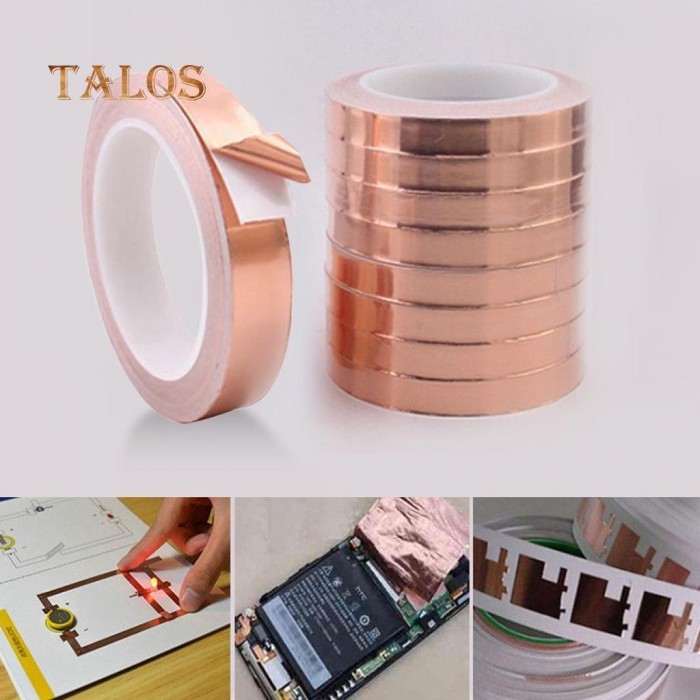 Copper Tape 3mm Tembaga Foil Jalur Konduktor PCB Stiker Per Roll