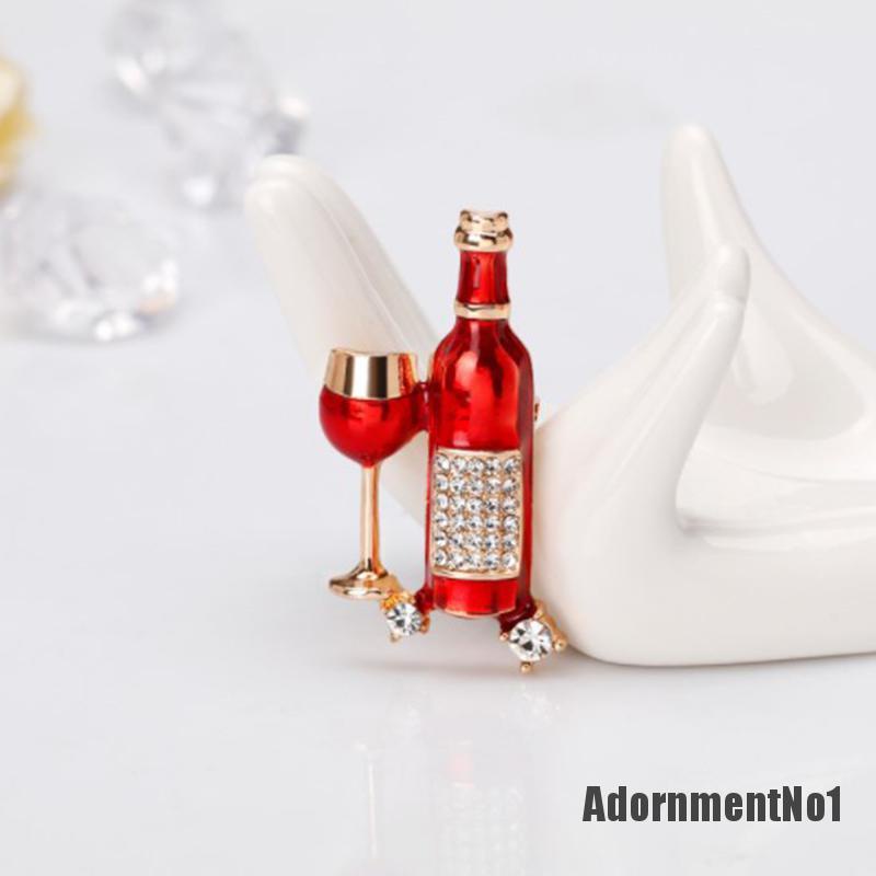 (Adornmentno1) Bros / Pin Bentuk Botol Red Wine Untuk Aksesoris Pakaian Pria / Wanita