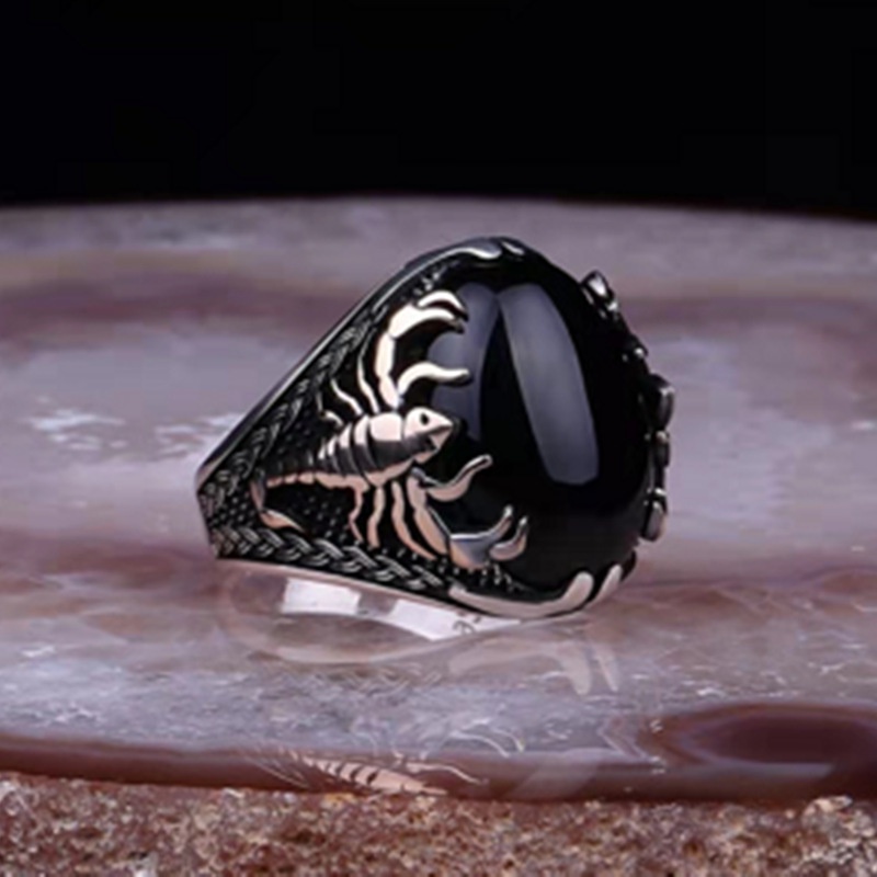 Set Cincin Model Terbuka Bahan Zirkonium Gaya punk Eropa Amerika Untuk Pria