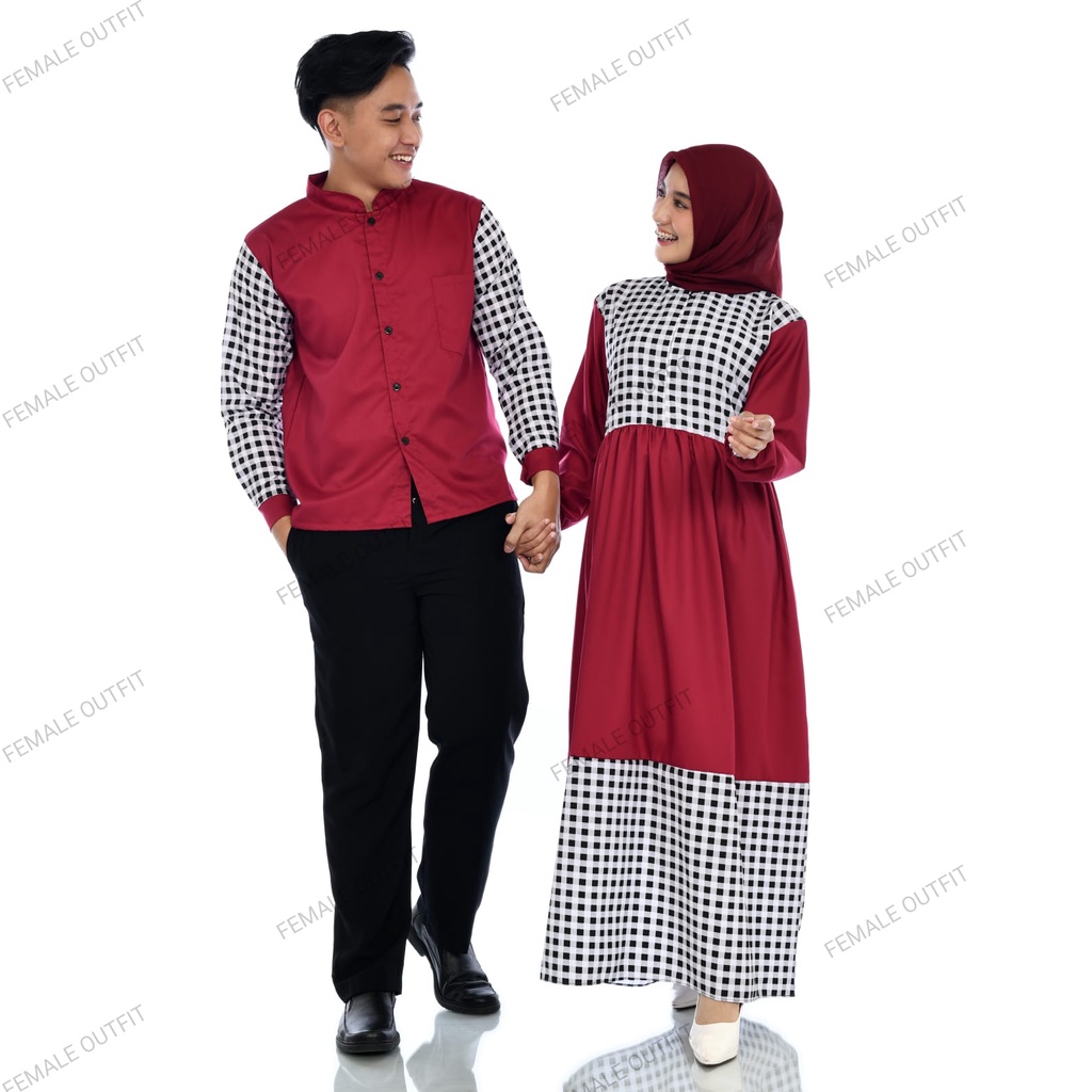 baju couple pasangan - baju couple kombinasi kotak - baju ayah bunda