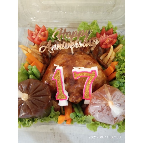 

Ayam kodok anniversary / HBD + lilin