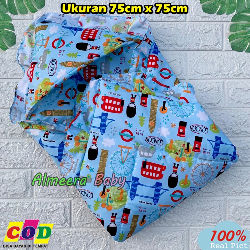 Almeera Baby - Selimut Bayi Badcover Bayi Baru lahir Topi Hoody Tebal dan Halus Ukuran 75cm x 75cm