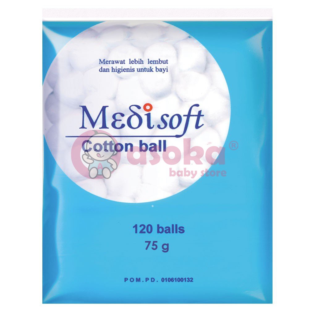 Kapas Bulat Medisoft Cotton Ball isi 120 75g ASOKA