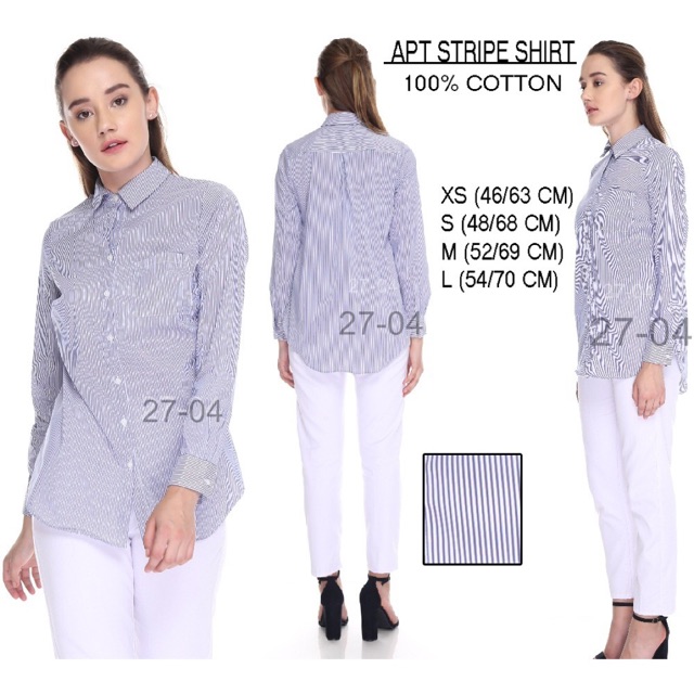 Blue stripes shirt APT.9 kemeja garis biru kantor casual office modis