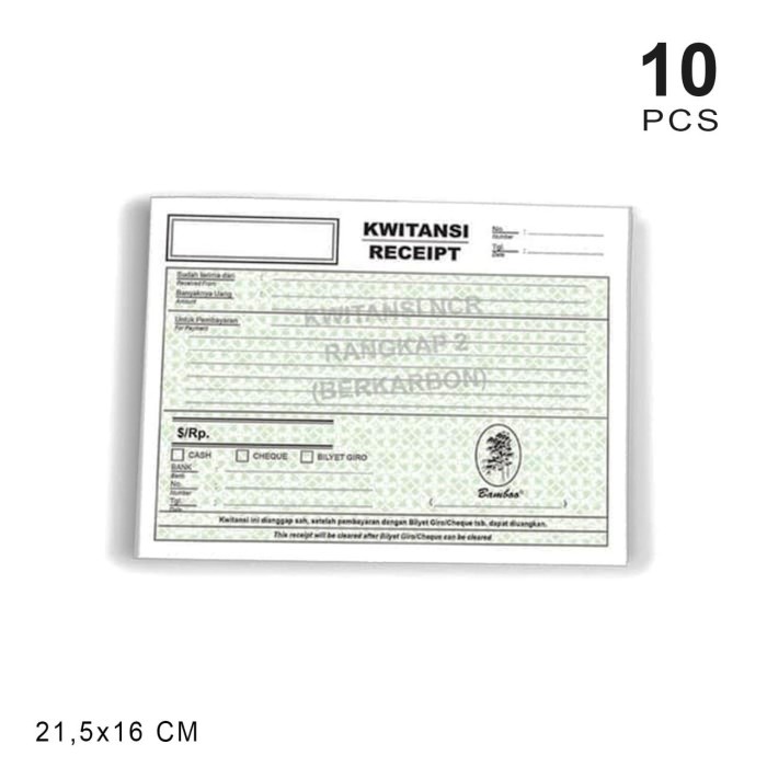 

(BISA COD) Bamboo Kwitansi NCR 1/2 FOLIO 2 PLY [10 Pcs]