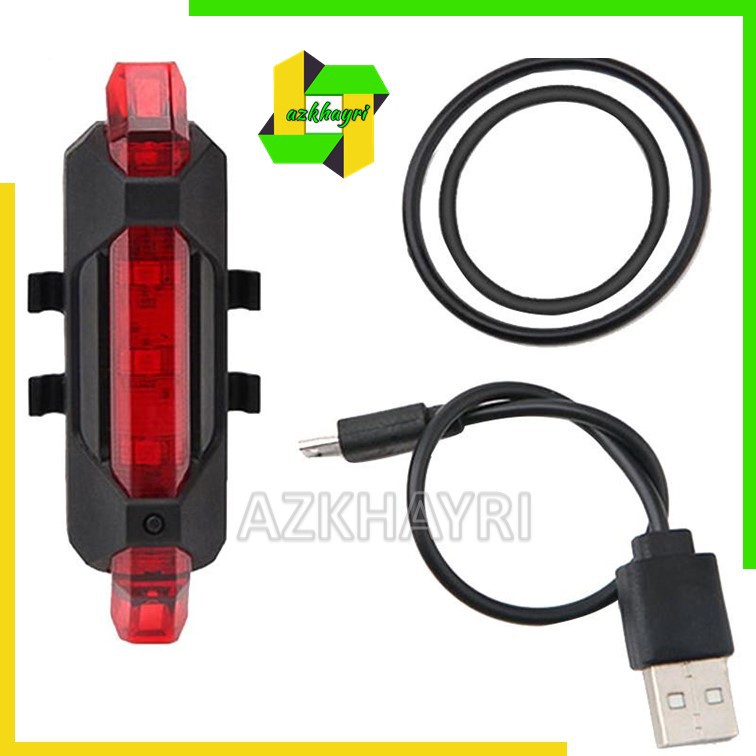 Lampu Sepeda 5 LED Taillight Rechargeable