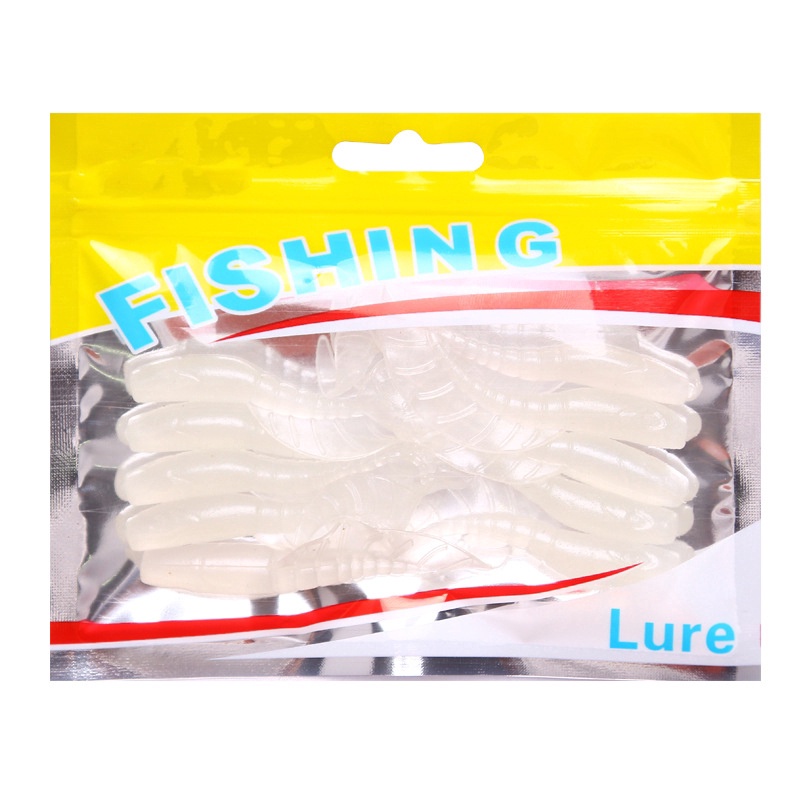 10pcs Umpan Pancing Ikan Ekor Keriting Bahan Plastik Lembut Ukuran 2.9g / 7cm