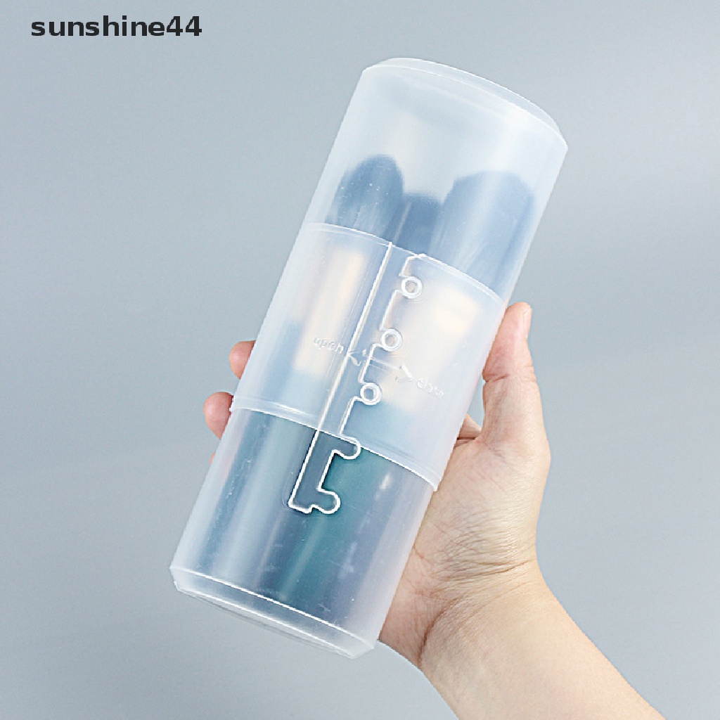 Sunshine Cup Display Organizer Brush Makeup Tinggi Adjustable Bahan PVC Dengan Tutup