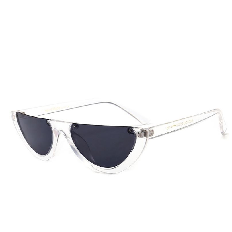 MM - Kacamata Hitam Wanita Pria Kacamata Oval Kode 8066 Half Frame Sunglasses-TRANS HITAM
