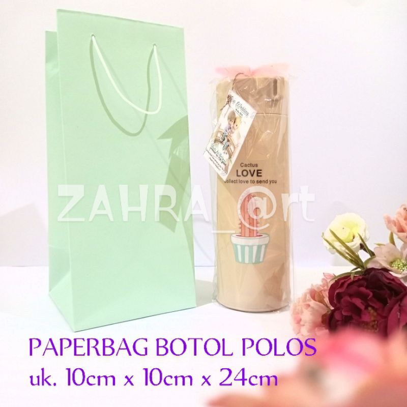 

PAPERBAG BOTOL POLOS | HIJAU MUDA | uk. 10cm x 10cm x 24cm