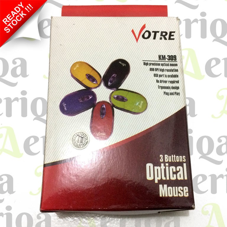 Mouse Optical USB Votre / Optik Kabel - 3 Button   Scroll   Lamp