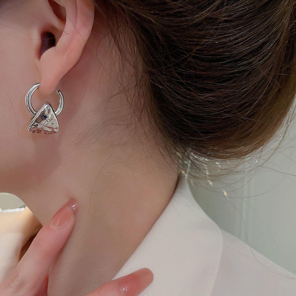 Mxbeauty Anting Hoop Wanita Trendi Punk Hati Untuk Perempuan Temperamen Menjuntai Drop Earrings