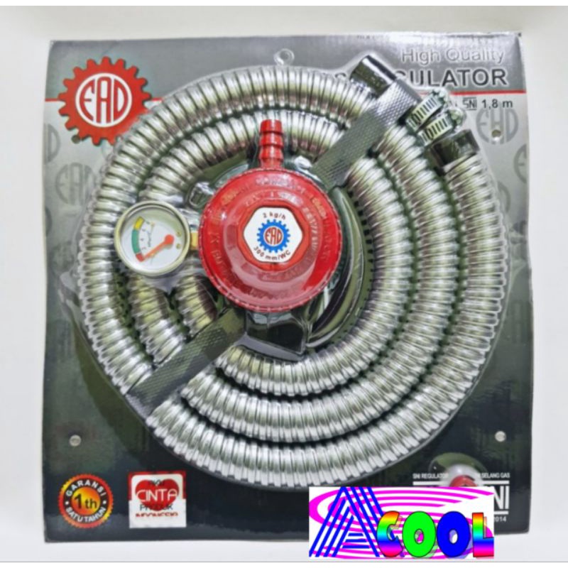 FAD Regulator Paket Selang 1,8 Flexible/Flex Pengaman Plus Meter