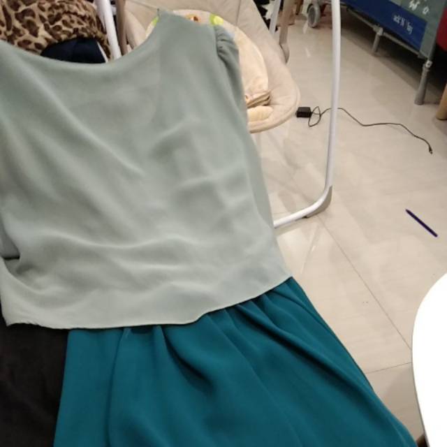 Kak Tiem dres tosca hijau chifon 15K
