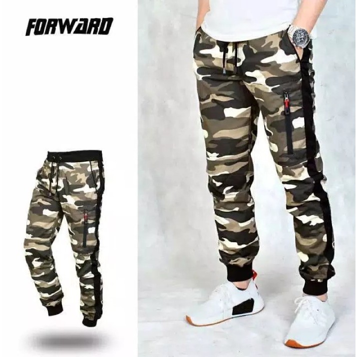 Celana Joger Pria Army Camo Loreng Pant Forward