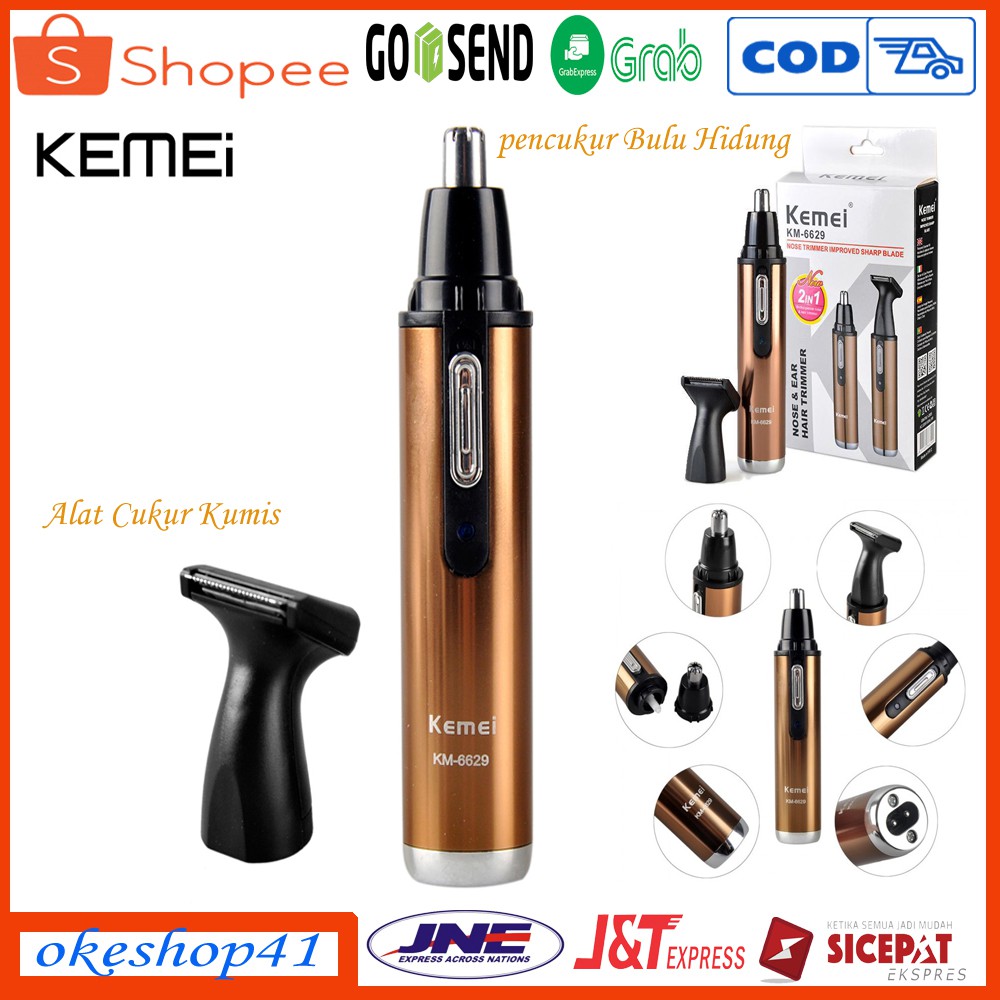 KEMEI KM-6629 Alat Cukur Kumis Jenggot Dan Bulu Hidung