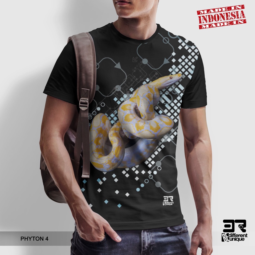 [ COD ] KAOS PRINTING GAMBAR ULAR PYTHON 4 MOLAB MOLU ALBINO - BAJU DISTRO ORIGINAL MOTIF SNAKE PITO