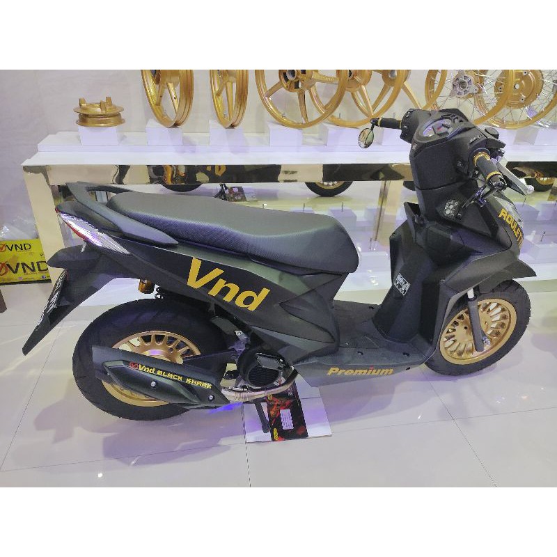 NEW KNALPOT VND BLACK  CARBON STD RACING AK 777 B1 BEAT SCOOPY VARIO GENIO