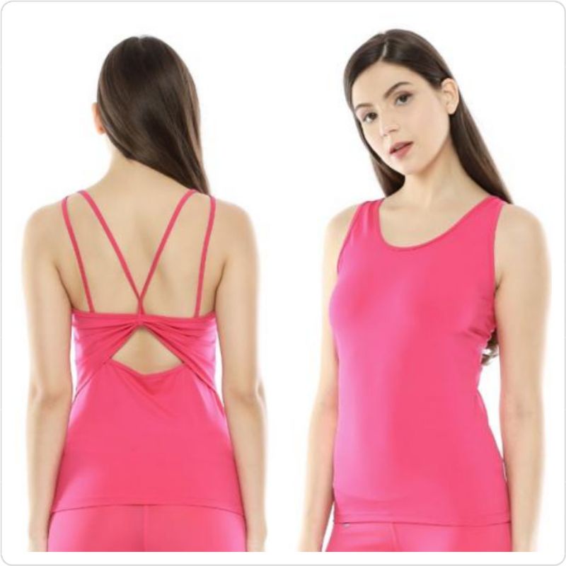 Tanktop Senam Wanita Aerobik Gym Fitness Tanktop Belakang Variasi Tali