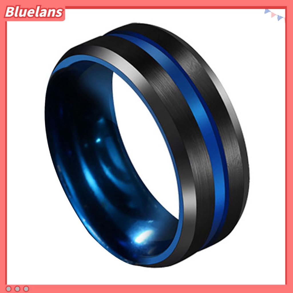 Bluelans Cincin Jari Warna Ganda Ukuran 8MM Untuk Unisex