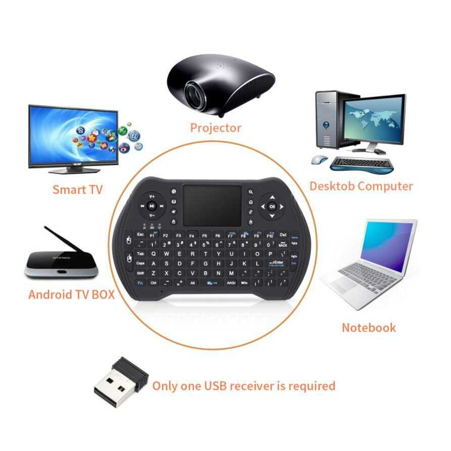 Keyboard Wireless Mini Gaming Touchpad Untuk Laptop Desktop Smart Tv Portable 2.4GH - MT10