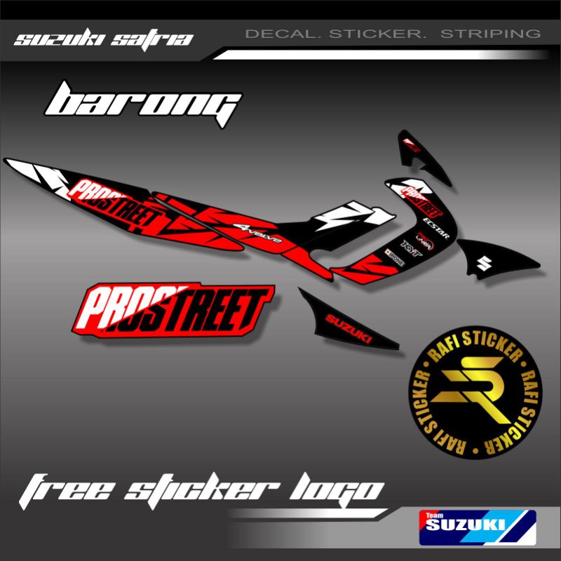 Striping Satria Fu Variasi / Sticker Variasi Motor Suzuki Satria Fu Barong