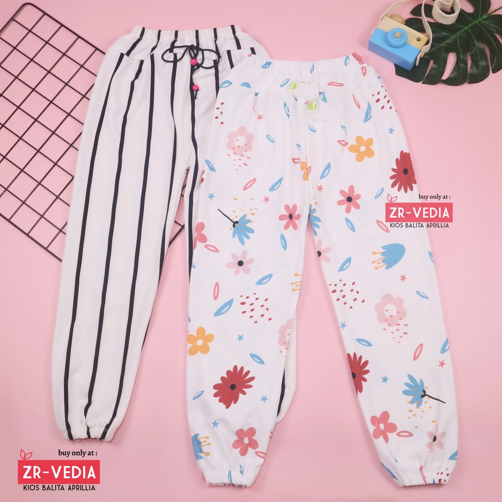 Jogger Motif Uk 6-7 Tahun / Celana Panjang Joger Pants Anak Laki Perempuan Import Cewek Grosir