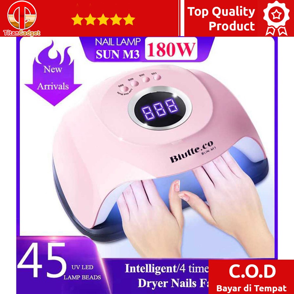 MPro 45LED 180W - SUN-M3 Pengering Kutek Kuku lampu UV LED Nail Dryer  72W F5  xixi pemanas cat kuku Battery inlife 24W