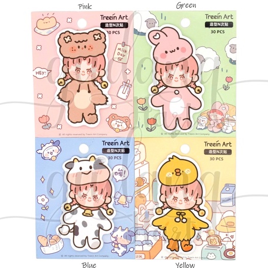 Sticky Notes Farmer Girl Notes Motif Petani DIY Scrapbook GH 301602