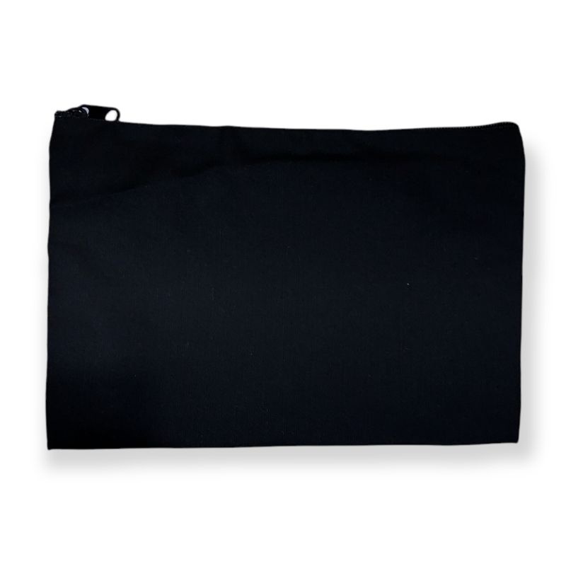 POUCH POLOS DRILL/DOMPET POLOS HITAM/TEMPAT KOSMETIK BAHAN DRIL/POUCH MAKE UP