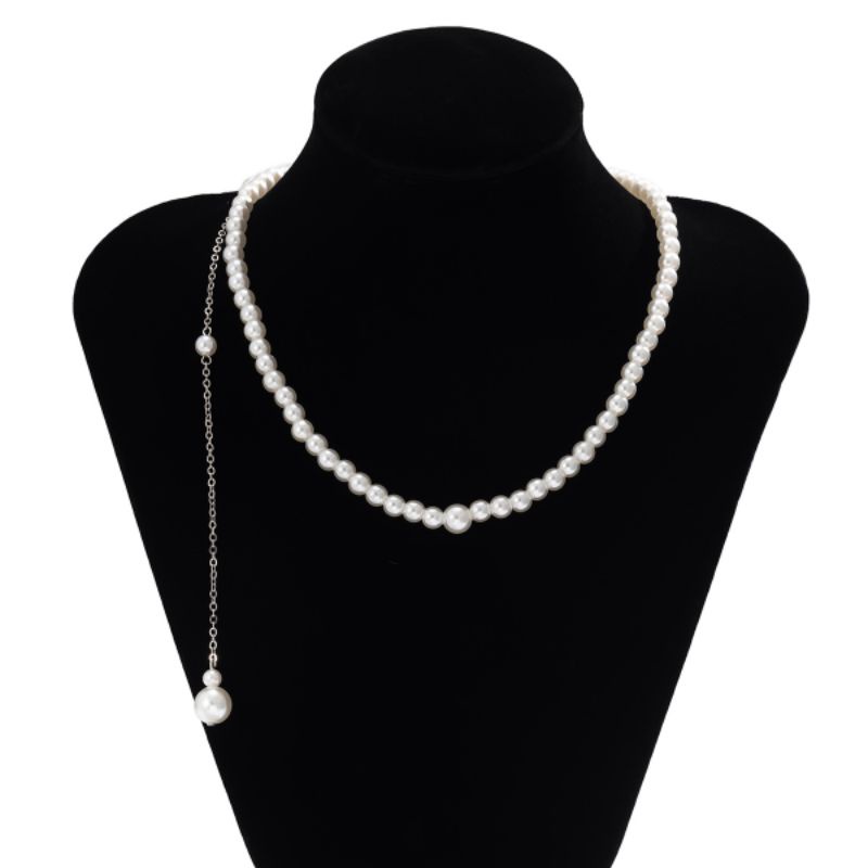 COD PROMO 10.10 Kalung Wanita Mutiara Rantai Juntai 2in1 Import