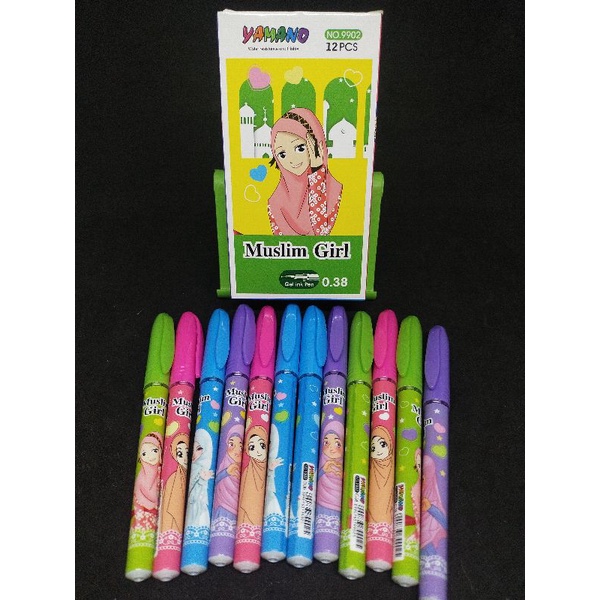 

PEN.GEL.BOLPOIN.PENA.PULPEN.Hijab.Hitam.ISI.12.pcs