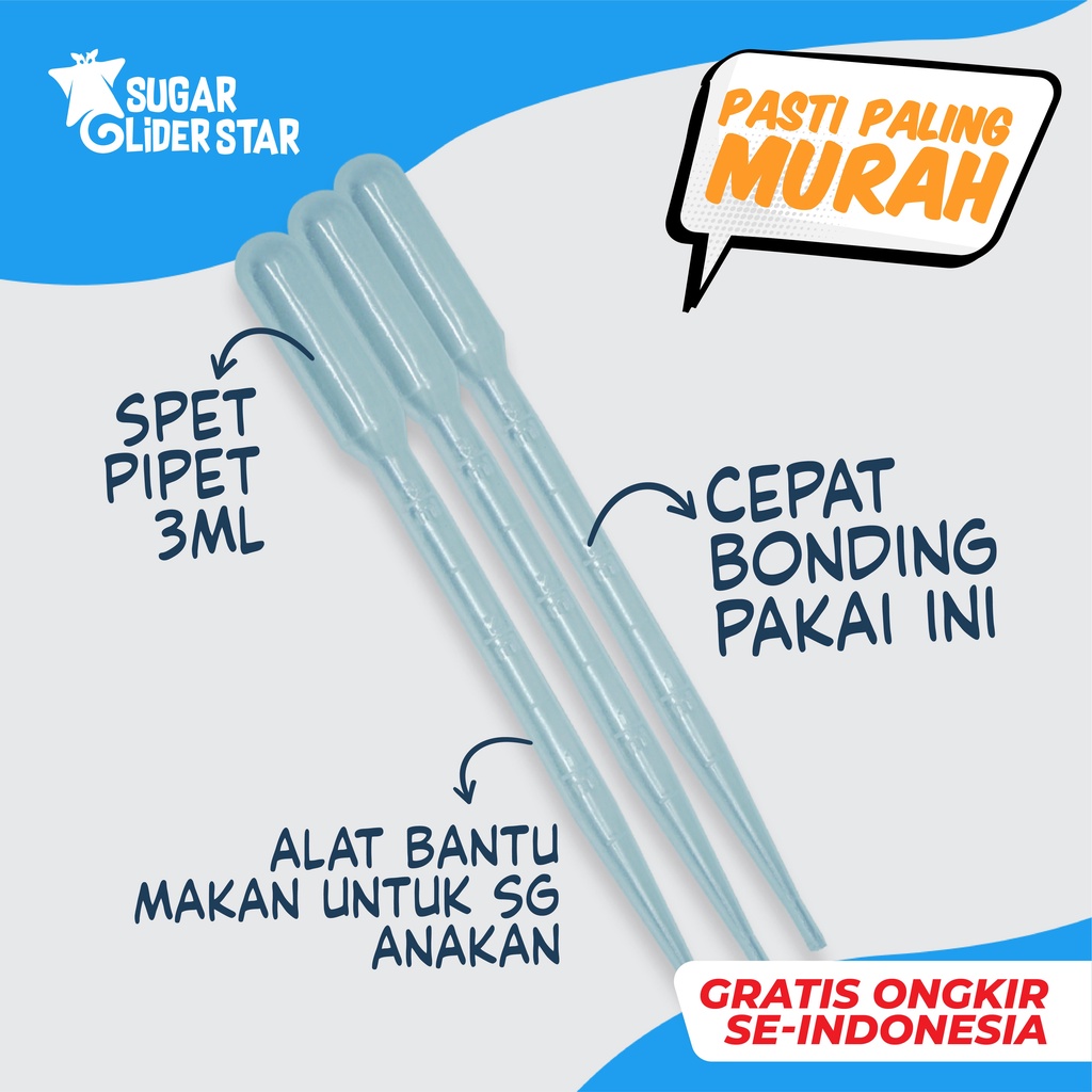 SUGAR GLIDER STAR Pipet 3ml Alat Bantu Makan Anakan Hewan Sugar Glider