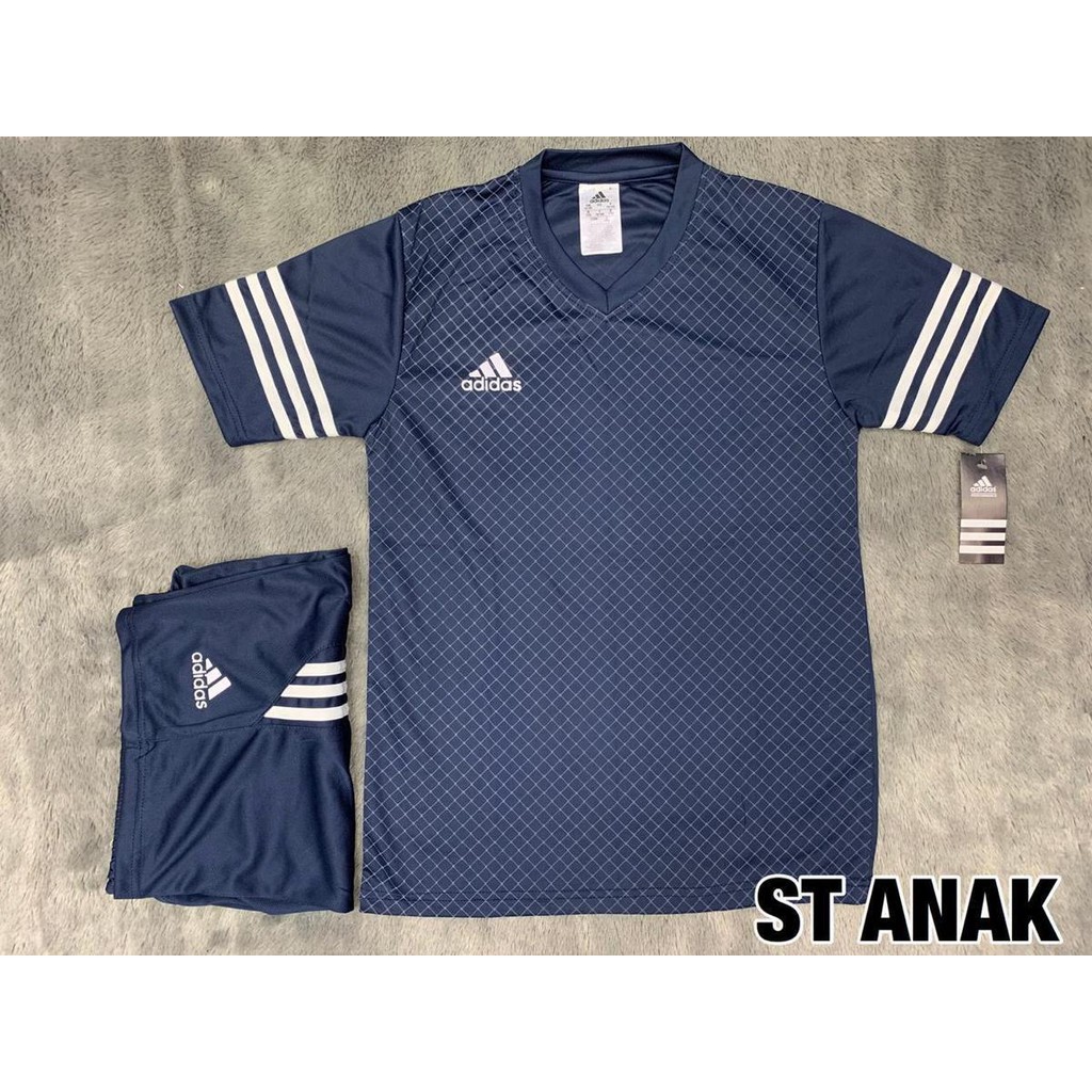Setelan Futsal Baju Jersey Kostum Seragam Tim Futsal Anak SD SMP Oblong Strada Biru Dongker Murah