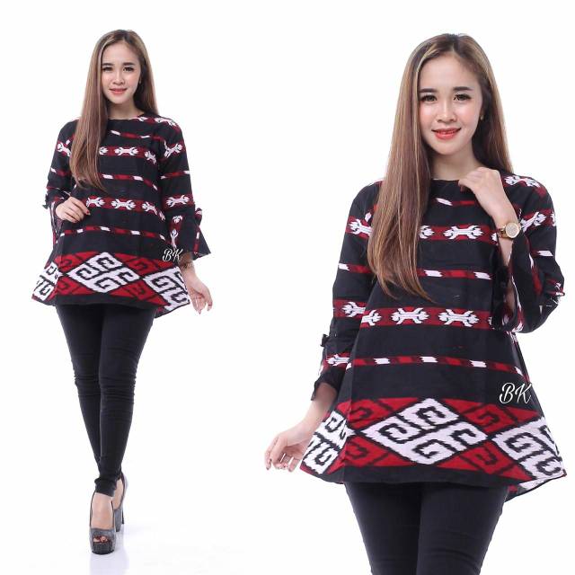 MURAH BATIK WANITA BLUS ATASAN WANITA WARNA MERAH