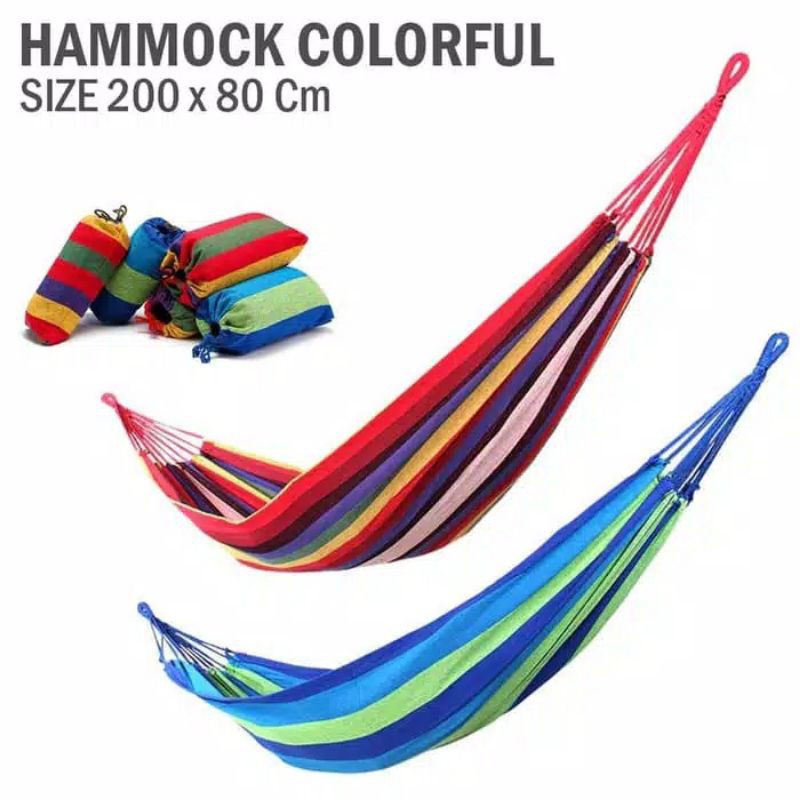 [BISA COD] Hammock Single (tempat tidur gantung) ayunan hamock piknik hiking camping aksesoris pecinta alam new