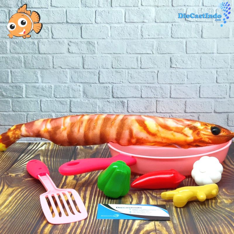 Mainan Ikan Gerak - Mainan Boneka Ikan Bergerak Jumping Fish Kitchen Set - Udang