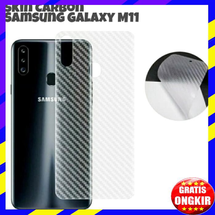 ACC HP SAMSUNG GALAXY M11 A11 SKIN KARBON GARSKIN ANTI GORES BELAKANG