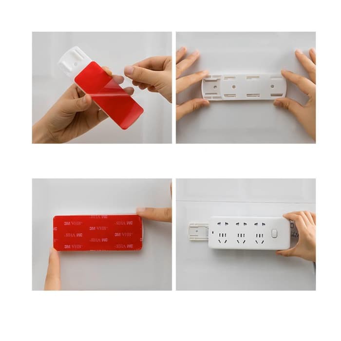 Self Adhesive Power Strip Fixator Wall / Penempel Gantungan Adopter