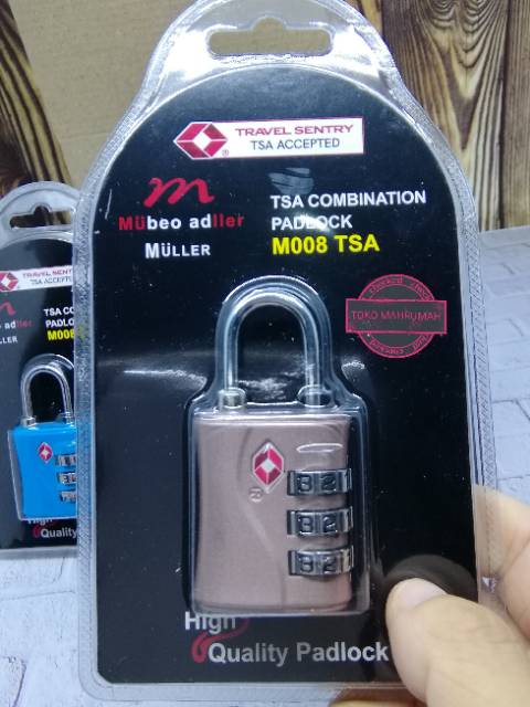 TSA Combination Padlock Muller - M008 / Gembok Tas Koper Pin Angka