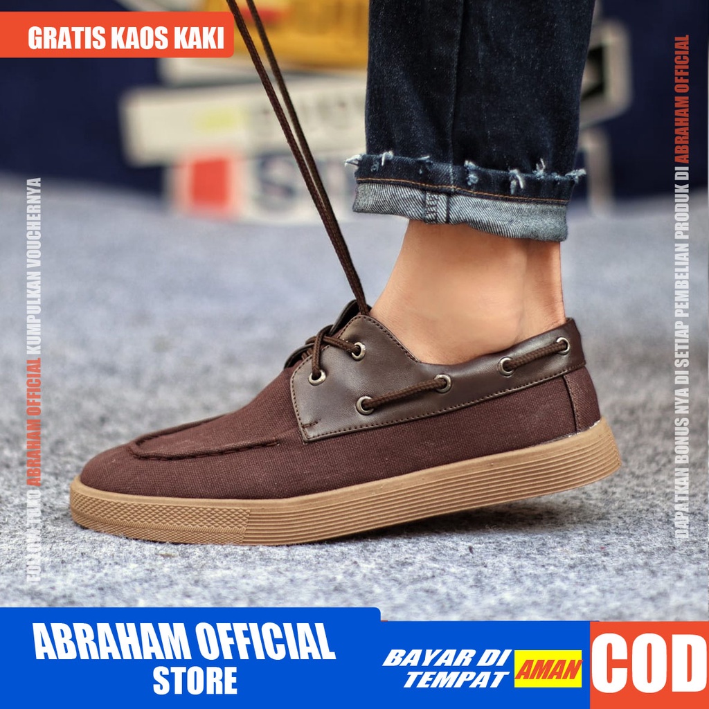 ABRHM x ZAPATO Sepatu Casual Sneaker Pria Cowok/Cowo Sepatu Pria CasualSepatu Sneakers Sepatu Kasual Semi Formal Kerja Kantor Kuliah Gaya Santai Keren Kekinian Original Murah Terlaris