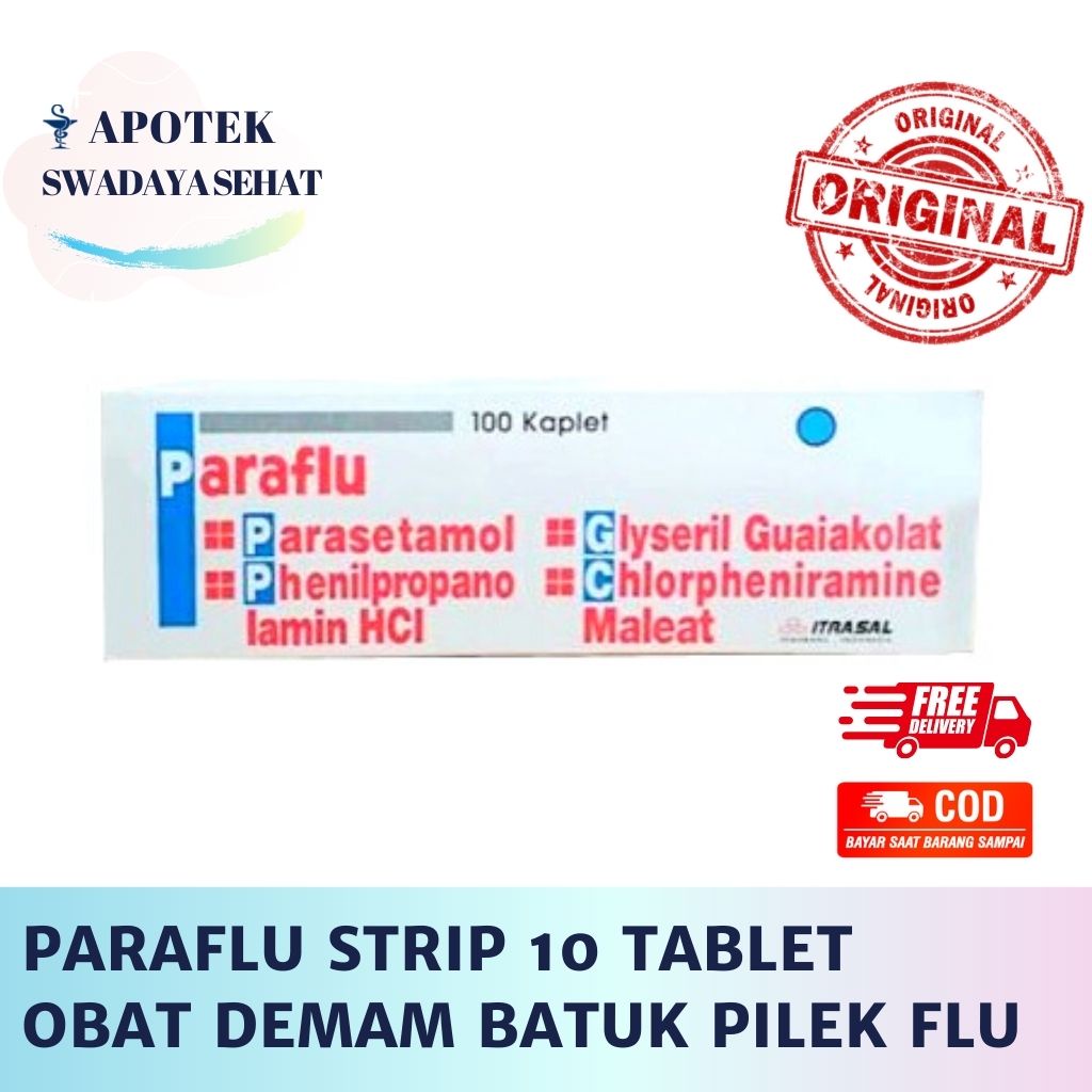 PARAFLU Strip 10 Tablet - Obat Para Flu Demam Batuk Pilek Flu Sakit Kepala