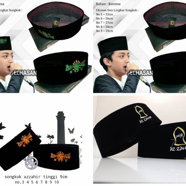 Peci Nu / peci bordir Nu / peci hitam / peci azzahir / peci syubbanul muslimin
