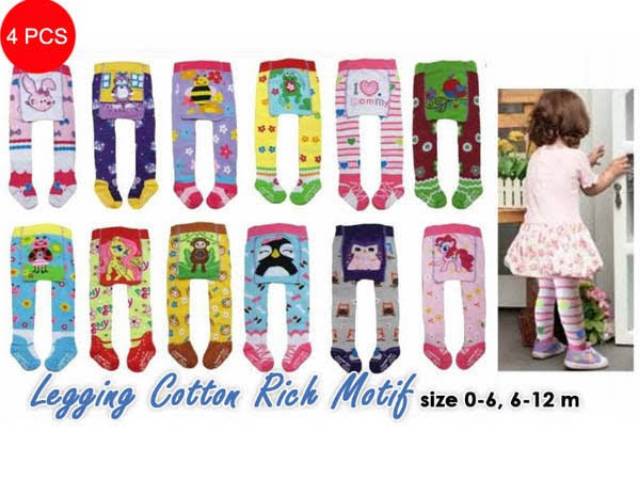 Celana Legging Bayi Anak Polos Motif Bahan Lembut Nyaman Legging Cotton Rich Tight C21