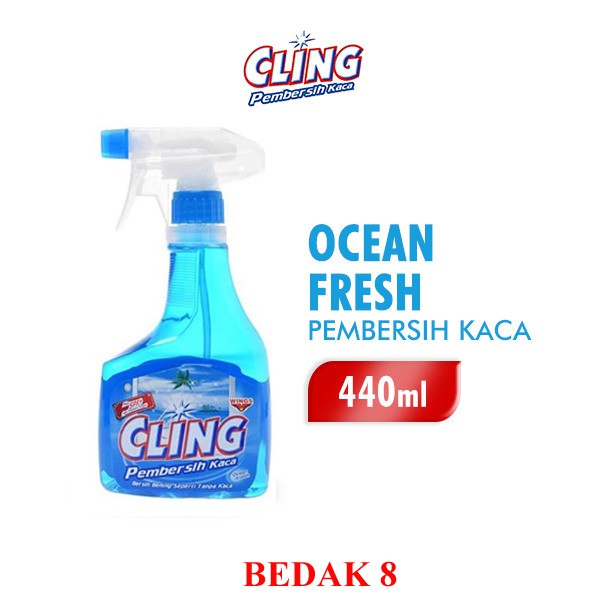 Cling Pembersih Kaca BOTOL SPRAY 440 ml/ Cling Glass Cleaner