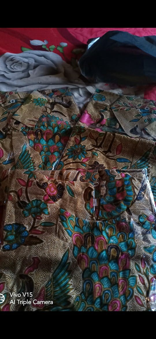 Couple Batik Tunik Modern Seragam Kerja Kantor Lengan Panjang