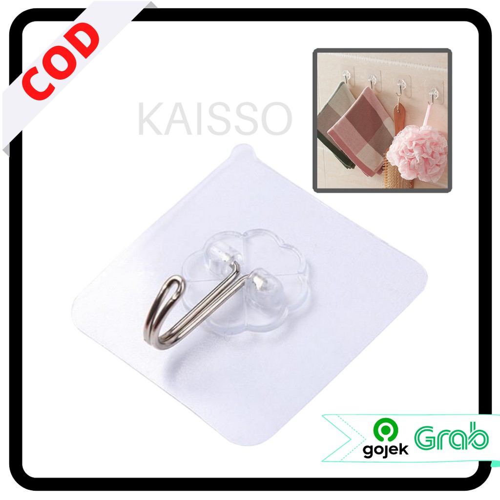KAISSO - GANTUNGAN TEMPEL HOOK KUAT SERBAGUNA PEREKAT DINDING AJAIB KAMAR MANDI BAJU