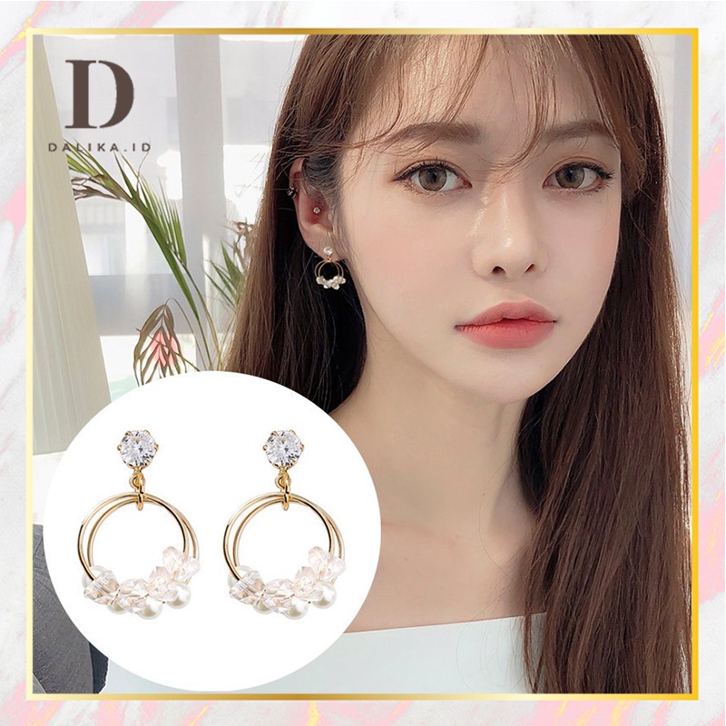 Anting Korea Bunga Circle Angela Untuk Wanita / Anting Fashion Wanita Korea Dalika